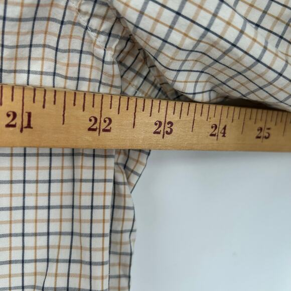 Beretta Plaid Cotton Button Up Short Sleeve Pocket Men’s Shirt Large Neutral - Picture 9 of 10